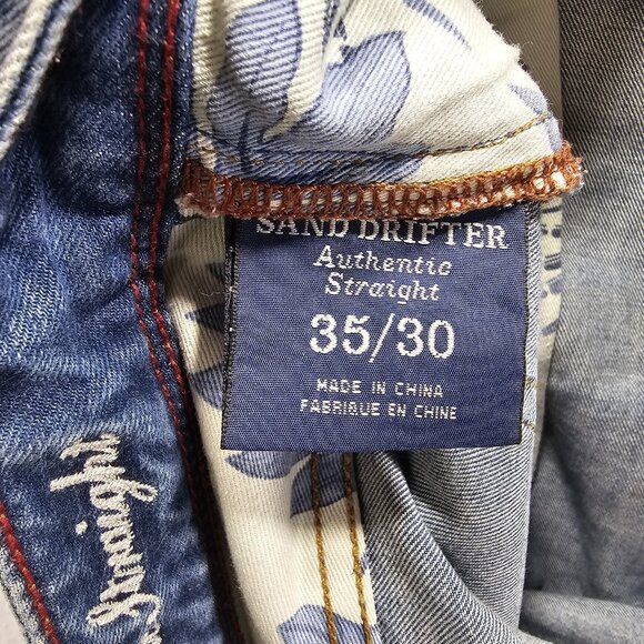 Tommy Bahama Jeans Mens Sz 35x30 Blue Sand Drifter Authentic Straight Denim - Picture 6 of 12